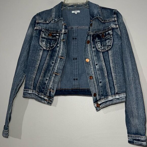Chiqle Cropped Denim Jacket Small - Picture 2 of 7